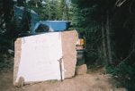 26 - Sign in front of my truck to welcome possible visitors - July 2009.jpg